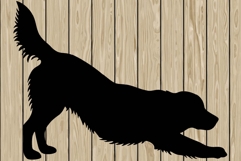 Golden retriever dog stencil silhouette SVG Product Image 1