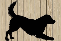 Golden retriever dog stencil silhouette SVG Product Image 1