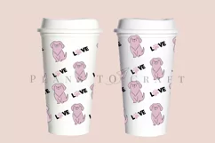 golden retriever silhouette dog pattern starbucks 16oz hot cup wrap svg presized template for tumbler grande suitable for cricut and silhouette