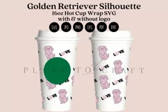 golden retriever silhouette dog pattern starbucks 16oz hot cup wrap svg presized template for tumbler grande suitable for cricut and silhouette