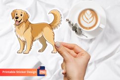 Golden Retriever Sticker, Dog Lover Sticker, Dog Decor Art Product Image 1