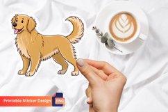 Golden Retriever Sticker, Dog Lover Sticker, Dog Decor Art Product Image 1