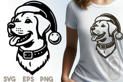 Golden Retriver with Santa Hat Portrait SVG File Product Image 1