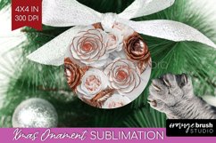 3d Rose Ornament PNG - Marble Rose PNG Sublimation Product Image 1