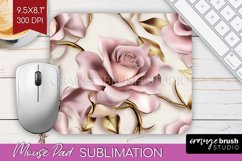 3d Rose Mouse Pad Sublimation - Marble Rose Mousepad PNG Product Image 1