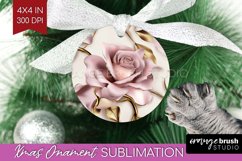 3d Rose Ornament PNG - Marble Rose PNG Sublimation Product Image 1