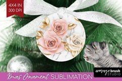 3d Rose Ornament PNG - Marble Rose PNG Sublimation Product Image 1