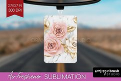 3d Rose Air Freshener PNG - Marble Rose PNG Sublimation Product Image 1