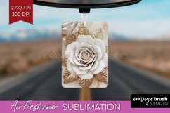 3d Rose Air Freshener PNG - Marble Rose PNG Sublimation Product Image 1