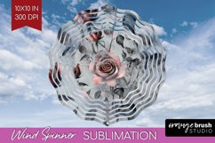 3d Rose Wind Spinner Sublimation PNG - Marble Rose Round Product Image 1