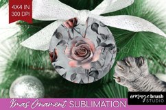 3d Rose Ornament PNG - Marble Rose PNG Sublimation Product Image 1