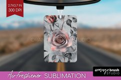 3d Rose Air Freshener PNG - Marble Rose PNG Sublimation Product Image 1