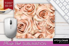 3d Rose Mouse Pad Sublimation - Marble Rose Mousepad PNG Product Image 1
