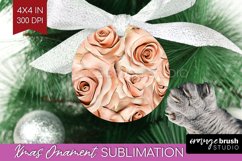 3d Rose Ornament PNG - Marble Rose PNG Sublimation Product Image 1