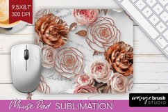 3d Rose Mouse Pad Sublimation - Marble Rose Mousepad PNG Product Image 1