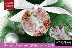 3d Rose Ornament PNG - Marble Rose PNG Sublimation Product Image 1