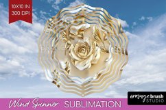 3d Rose Wind Spinner Sublimation PNG - Marble Rose Round Product Image 1