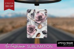 3d Rose Air Freshener PNG - Marble Rose PNG Sublimation Product Image 1