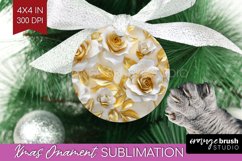 3d Rose Ornament PNG - Marble Rose PNG Sublimation Product Image 1