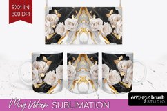 3d Rose Mug Wrap - Marble Rose Mug PNG Sublimation Product Image 1