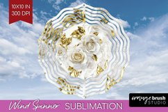 3d Rose Wind Spinner Sublimation PNG - Marble Rose Round Product Image 1