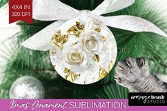 3d Rose Ornament PNG - Marble Rose PNG Sublimation Product Image 1