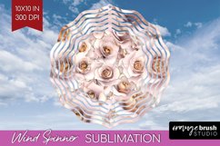 3d Rose Wind Spinner Sublimation PNG - Marble Rose Round Product Image 1