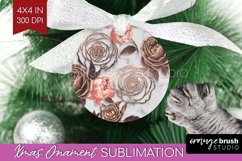 3d Rose Ornament PNG - Marble Rose PNG Sublimation Product Image 1