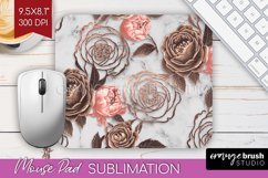 3d Rose Mouse Pad Sublimation - Marble Rose Mousepad PNG Product Image 1