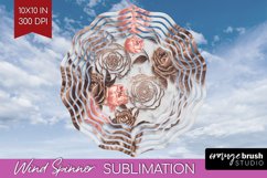 3d Rose Wind Spinner Sublimation PNG - Marble Rose Round Product Image 1