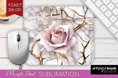 3d Rose Mouse Pad Sublimation - Marble Rose Mousepad PNG Product Image 1