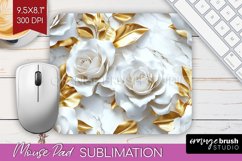 3d Rose Mouse Pad Sublimation - Marble Rose Mousepad PNG Product Image 1