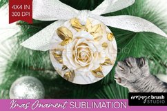 3d Rose Ornament PNG - Marble Rose PNG Sublimation Product Image 1