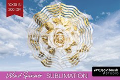 3d Rose Wind Spinner Sublimation PNG - Marble Rose Round Product Image 1
