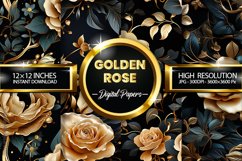 Golden Rose Digital Papers - 04 Variations Product Image 1