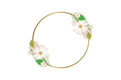 Golden round frame with watercolor floral ornament Product Image 1