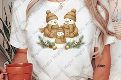 Golden Snowman Family Christmas Clipart Product Image 2