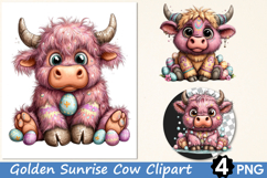 Golden Sunrise Cow Clipart Product Image 1