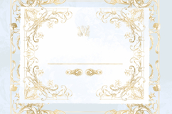 Royal Wedding Frame Clipart, Gold Baroque ornaments Product Image 3