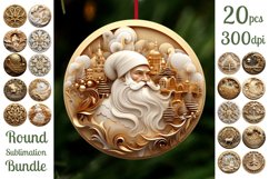 Golden White 3D Christmas Ornaments Png Bundle Product Image 1