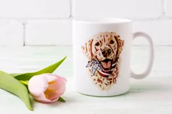 Golden Retriever With US Bandana / USA Patriotic Sublimation Product Image 5