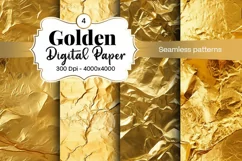 Golden Luxury Digital Papers Marble and Glitter digital pape Product Image 1