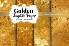 Golden Luxury Digital Papers Marble and Glitter digital pape Product Image 1