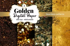 Golden Luxury Digital Papers Marble and Glitter digital pape Product Image 1