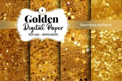 Golden Luxury Digital Papers Marble and Glitter digital pape Product Image 1