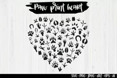 Paws Print Heart SVG, Paw Prints SVG, Paw Print , Paw SVG Product Image 1
