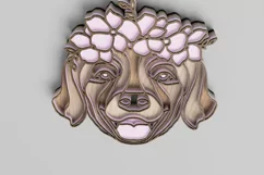 Pet Portrait Laser Cut File - Floral Dog - Golden Retriever Product Image 4