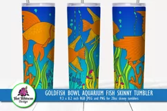 goldfish bowl aquarium fish skinny tumbler sublimation template