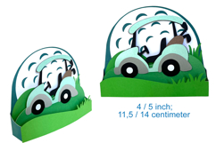 Golf Cart Card Cutting File 3D Golfing Birthday Card SVG gif Product Image 2