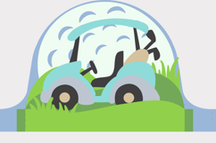 Golf Cart Card Cutting File 3D Golfing Birthday Card SVG gif Product Image 5